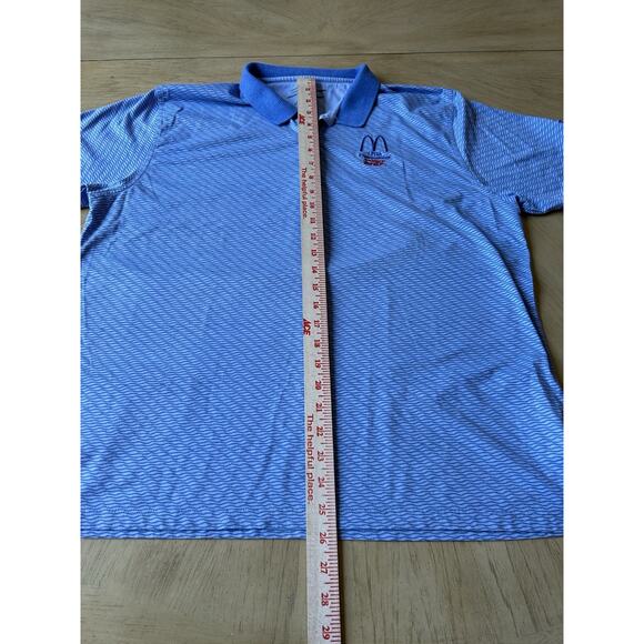 Cutter & Buck Mens XXL McDonalds Logo Polo Shirt Blue Striped LPGA Preppy VTG - Picture 8 of 9